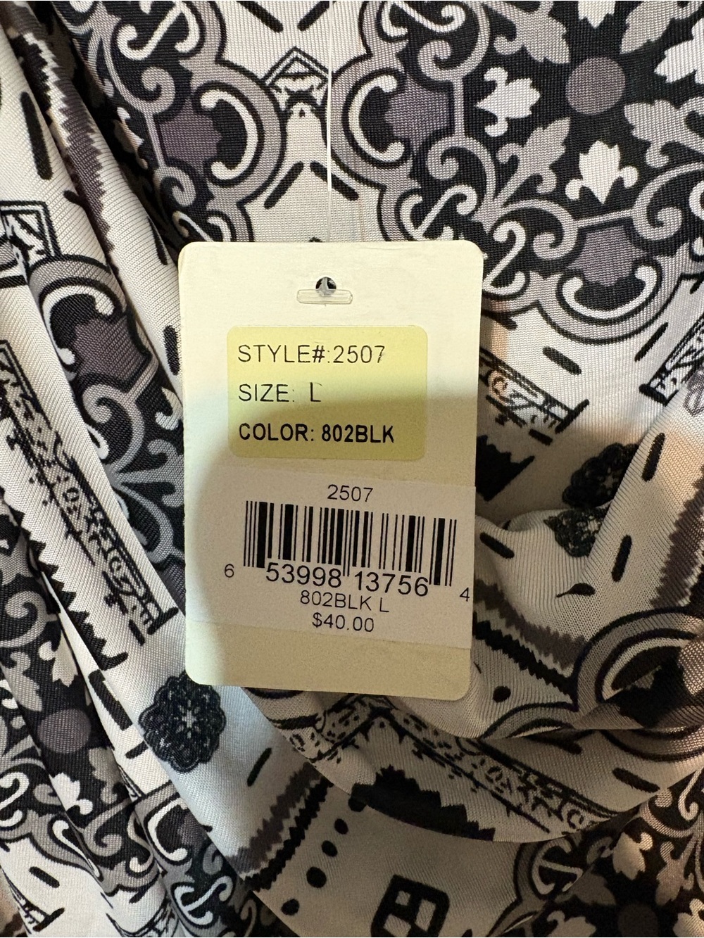 Women’s Sleeveless NWT Studio West Black & White Cowl Printed Midi Dress Size L - Picture 9 of 14
